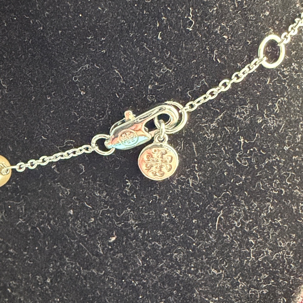 Tory Burch Miller SilverTone Pavé Pearl Short Necklace - Picture 5 of 6